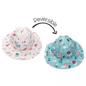 Καπέλο διπλής όψης FlapJackKids UPF 50+ Pink Zoo | ΚΑΛΟΚΑΙΡΙΝΑ στο Fatsules