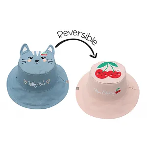 Καπέλο διπλής όψης FlapJackKids UPF 50+ Cat/Cherry | ΚΑΛΟΚΑΙΡΙΝΑ στο Fatsules