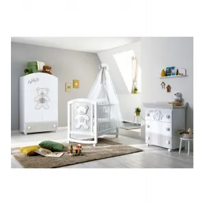 Βρεφικό κρεβάτι Pali Teddy Bear White-Warm Grey | Βρεφικά Κρεβάτια στο Fatsules