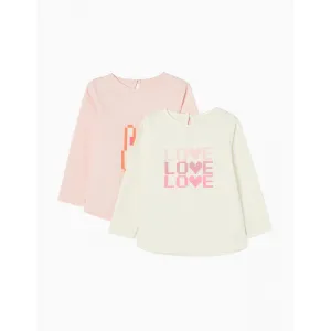 Zippy Σετ 2 μπλουζάκια 'Love' Λευκό Ροζ | Μπλουζάκια στο Fatsules