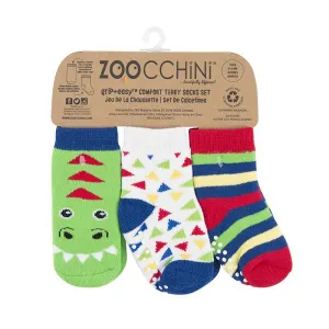Καλτσάκια Zoocchini Grip + Easy Ντέβιν ο Δεινόσαυρος 3 τεμ. Πράσινο | Εσώρουχα - Κάλτσες- Kαλσόν στο Fatsules