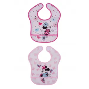 Disney Baby Minnie Mouse Βρεφικές σαλιάρες 2 τεμ. Ροζ-Φουξ | Σαλιάρες Φαγητού στο Fatsules
