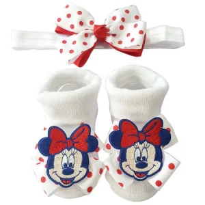 Disney Baby Minnie Mouse Σετ καλτσάκια και κορδέλα Ellepi Λευκό | Εσώρουχα - Κάλτσες- Kαλσόν στο Fatsules