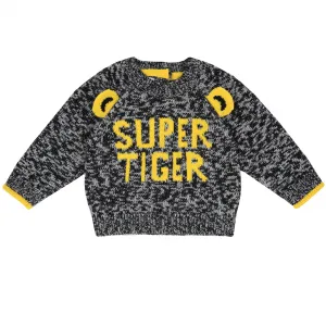 Chicco Μπλούζα μακρυμάνικη πουλόβερ "Super Tiger" Γκρι | Βρεφικά μπλουζάκια-πουλόβερ στο Fatsules