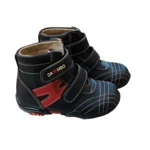 Δερμάτινα μποτάκια με διπλό βέλκρο Μαύρο Dambo | Παιδικά Παπούτσια στο Fatsules