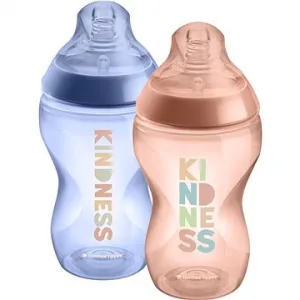 Tommee Tippee Πλαστικό Μπιμπερό με Θηλή Σιλικόνης 340ml 2τμχ Be Kind για 3+ μηνών | Μπιμπερό - Θηλές στο Fatsules