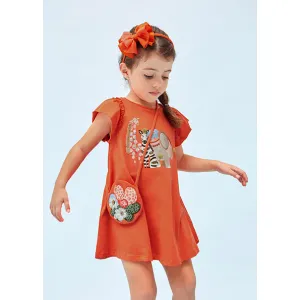 Mayoral Φόρεμα με τσαντάκι πορτοκαλί | Mayoral Summer 2023 – 2 στο Fatsules