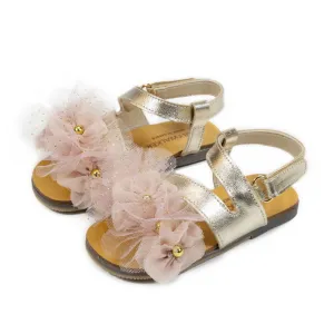 Babywalker Δερμάτινα σανδάλια Χρυσό Ροζ | Παιδικά Παπούτσια στο Fatsules