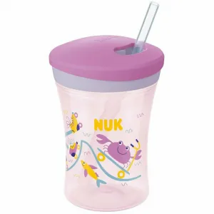 Nuk Παιδικό Ποτηράκι "Action Cup" Ροζ 230ml για 12m+ | Θερμός υγρών και παγουρίνα στο Fatsules