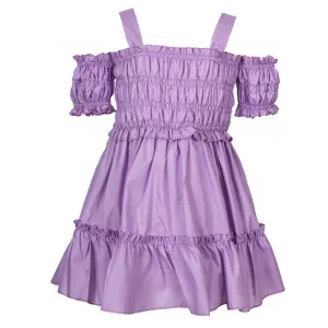 M&B Kid's Fashion Παιδικό Φόρεμα σφηκοφωλιά Μωβ | Φορέματα - Φούστες στο Fatsules