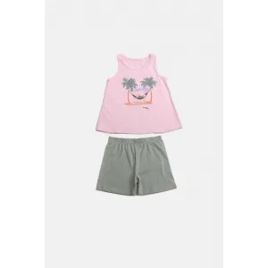 Dreams Σετ Παιδικές Πιτζάμες Αιώρα Ροζ Πράσινο | Εσώρουχα - πυτζάμες για κορίτσια στο Fatsules