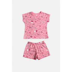 Dreams Σετ Παιδικές Πιτζάμες 'Summer Pattern' Ροζ | Εσώρουχα - πυτζάμες για κορίτσια στο Fatsules