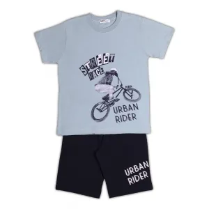 NEK Kids Wear Παιδικό σετ σορτς και μπλουζάκι 'Street Race' Γαλάζιο Μπλε | Σύνολα - Σετ στο Fatsules