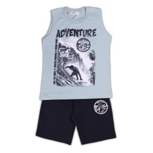 NEK Kids Wear Παιδικό σετ σορτς και μπλουζάκι 'Adventure' Σιέλ Μπλε | Σύνολα - Σετ Μακό Κοντομάνικα - Σετ Μακό αμάνικα στο Fatsules