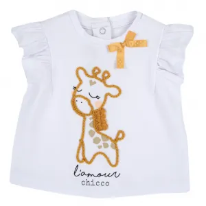 Chicco βρεφική μπλούζα κοντομάνικη 'L'amour' Λευκό | Βρεφικά μπλουζάκια-πουλόβερ στο Fatsules