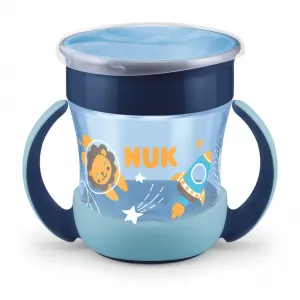 Nuk Mini Magic Cup Night Εκπαιδευτικό Ποτηράκι με Χείλος & Καπάκι 6m+ Γαλάζιο | Θερμός υγρών και παγουρίνα στο Fatsules