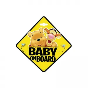Σήμανση Baby on Board Winnie The Pooh με βεντούζα | Για την Βόλτα στο Fatsules
