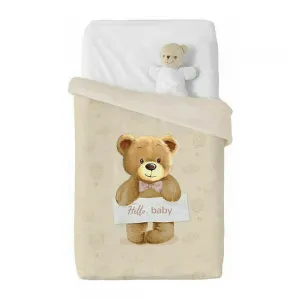 Ισπανική βελουτέ κουβέρτα Manterol Baby Vip 100x140cm 531 Μπεζ | Προίκα Μωρού - Λευκά είδη στο Fatsules
