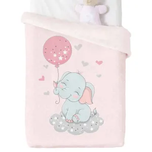 Ισπανική βελουτέ κουβέρτα Manterol Baby Vip 75x100cm 535 C04 Ροζ | Προίκα Μωρού - Λευκά είδη στο Fatsules