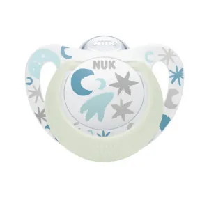 Πιπίλα Σιλικόνης NUK Star Night 0-6m Mπλε | Υγιεινή και Φροντίδα στο Fatsules