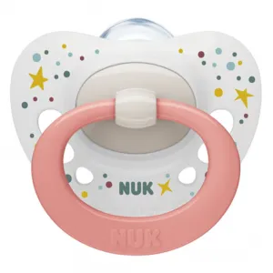 Πιπίλα Σιλικόνης NUK Signature 0-6 Μηνών Σομόν Αστέρια | Υγιεινή και Φροντίδα στο Fatsules