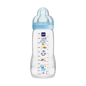 Μπιμπερό πλαστικό με θηλή σιλικόνης MAM Easy Active Bottle  330ml 4m+ Γαλάζιο | Μπιμπερό - Θηλές στο Fatsules