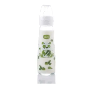 Chicco Simply Glass Γυάλινο μπιμπερό με θηλή σιλικόνης 0m+ Πράσινο 240ml | Μπιμπερό - Θηλές στο Fatsules