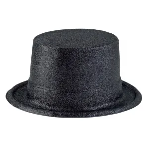 Αποκριάτικο Αξεσουάρ Καπέλο Ημίψηλο με γκλίτερ Μαύρο | Αξεσουάρ αποκριάτικων στολών στο Fatsules
