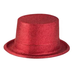 Αποκριάτικο Αξεσουάρ Καπέλο Ημίψηλο με γκλίτερ Κόκκινο | Αξεσουάρ αποκριάτικων στολών στο Fatsules