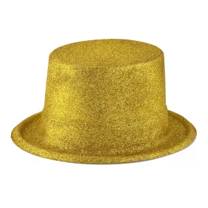 Αποκριάτικο Αξεσουάρ Καπέλο Ημίψηλο με γκλίτερ Χρυσό | Αξεσουάρ αποκριάτικων στολών στο Fatsules