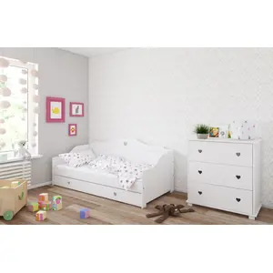 Παιδικό κρεβάτι με αποθηκευτικό συρτάρι Just Baby Sofa Heart Λευκό | Παιδικά κρεβάτια στο Fatsules