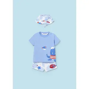 Mayoral Σετ Μαγιό Με Καπέλο Μπλε | Μαγιό για μωρά - Πόντσο - Πετσέτες Παραλίας - Καπέλα Με Ηλιακή Προστασία στο Fatsules