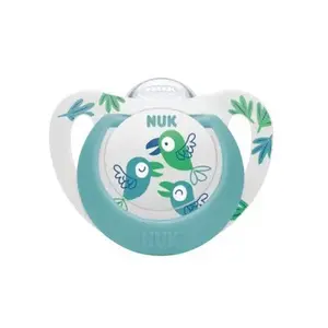 Πιπίλα Σιλικόνης NUK Star με θήκη και κρίκο 6-18 Μηνών Μπλε | Υγιεινή και Φροντίδα στο Fatsules