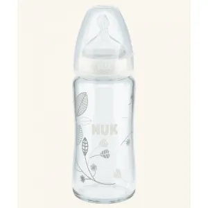 NUK First Choice Plus Μπιμπερό γυάλινο 240ml με θηλή leaves | Μπιμπερό - Θηλές στο Fatsules