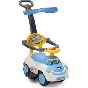 Περπατούρα Αυτοκινητάκι Moni με σκίαστρο και τιμόνι γονέα Ride On Car Smile White | Παιδικά παιχνίδια στο Fatsules