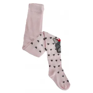 Καλσόν Ροζ με καρδούλες και σχέδιο σκυλάκι | Κάλτσες - Καλσόν - κορδέλες - κοκαλάκια - σκούφοι - γάντια στο Fatsules