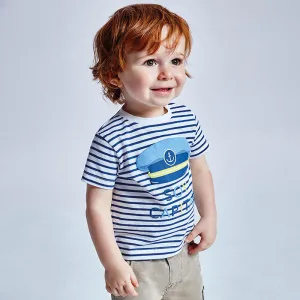 Μπλούζα κοντομάνικη με Ρίγες Mayoral - Μπλε | Παιδικά ρούχα στο Fatsules