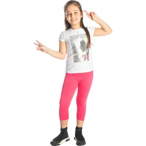 Παιδικό Σετ κολάν με κοντομάνικο μπλουζάκι Joyce Λευκό Φουξ | Σύνολα - Σετ στο Fatsules