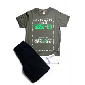 Σετ βερμούδα με κοντομάνικο μπλουζάκι Joyce Λαδί Μαύρο | Σύνολα - Σετ Μακό Κοντομάνικα - Σετ Μακό αμάνικα στο Fatsules