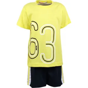 NEK Kids Wear Παιδικό Σετ '63' - Κίτρινο |  Καλοκαιρινά Σύνολα για αγόρι - Σετ Μακό Κοντομάνικα για αγόρι - Σετ Μακό αμάνικα για αγόρι - Σετ μπλούζα και βερμούδα για αγόρι. στο Fatsules