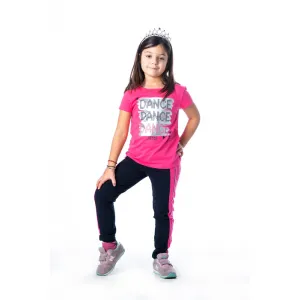 Παιδικό Σετ κολάν με κοντομάνικο μπλουζάκι Joyce Φούξια Μαύρο | Ρούχα - Παπούτσια στο Fatsules
