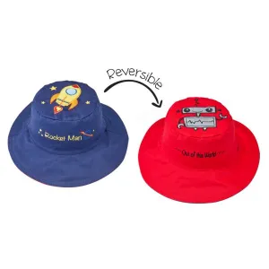 Καπέλο διπλής όψης FlapJackKids UPF50+ αδιάβροχο Διαστημόπλοιο | Παιδικά ρούχα στο Fatsules
