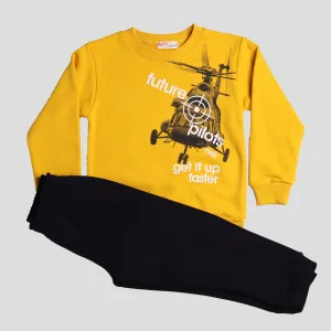 NEK Kids Wear Παιδικό σετ φόρμας φούτερ Future Pilot Κίτρινο | Φόρμες - Φούτερ στο Fatsules
