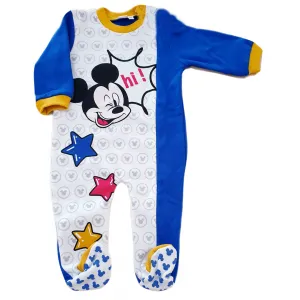 Ellepi Βρεφικό φορμάκι Disney Baby Mickey Mouse Μπλε | Βρεφικά 0-36 Μηνών στο Fatsules