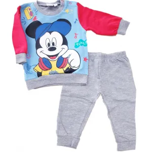 Ellepi Παιδική πιτζάμα Disney Baby Mickey Mouse Κόκκινο Γκρι | Βρεφικά εσώρουχα - πυτζάμες στο Fatsules