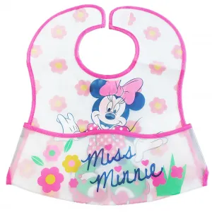 Ellepi Βρεφική σαλιάρα πλαστικό-πετσετέ με θήκη Disney Baby Minnie Mouse Ροζ | Βρεφανάπτυξη στο Fatsules