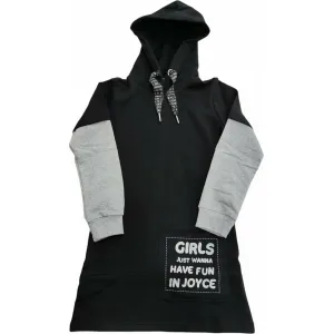 Joyce Παιδικό μπλουζοφόρεμα φούτερ με κουκούλα Μαύρο | Κορίτσι 1-16 Ετών - Όλα τα προιόντα στο Fatsules