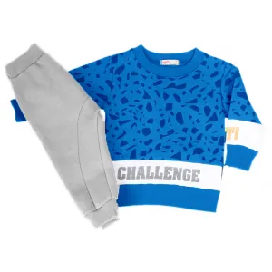 NEK Kids Wear Βρεφική φόρμα φούτερ Challenge Μπλε Γκρι | Βρεφικά 0-36 Μηνών στο Fatsules