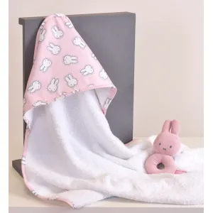 Βρεφικό μπουρνούζι-κάπα Baby Oliver Miffy 75x75cm Pink | Προίκα Μωρού - Λευκά είδη στο Fatsules