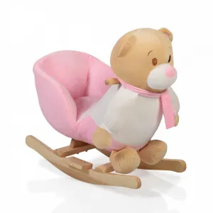 Κουνιστό Ξύλινο Αρκουδάκι Cangaroo Moni Toys Plush rocking animal Bear Pink | Παιδικά παιχνίδια στο Fatsules